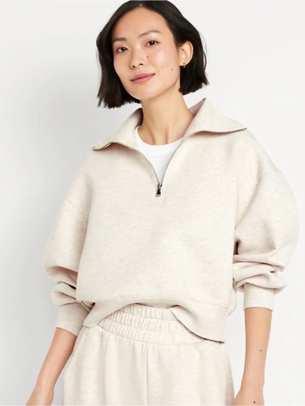 Cozy Cream Half-Zip Sweatshirt